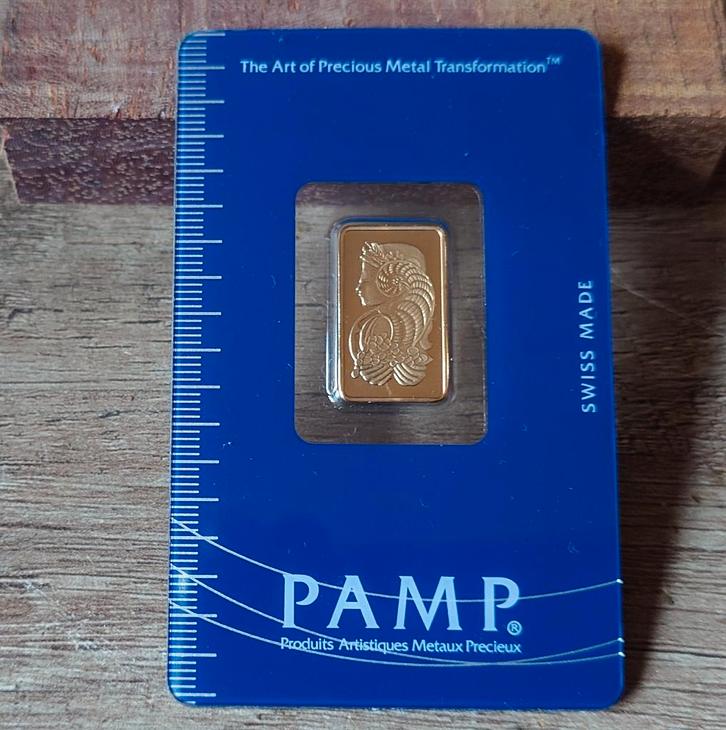 2.5 Gram Pamp Suisse Goud Baar, Postzegels en Munten, Edelmetalen en Baren, Goud, Verzenden