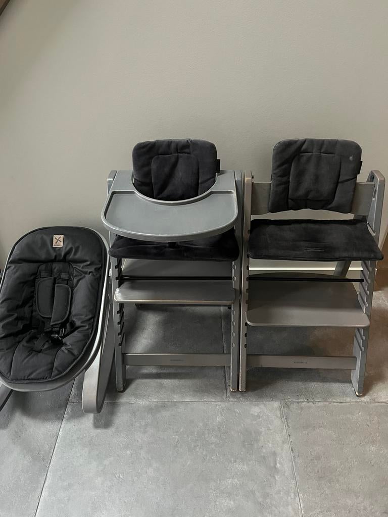 Kidsmill kinderstoel/wipstoel grijs, Ophalen, Gebruikt, Meegroeistoel, Afneembaar eetblad