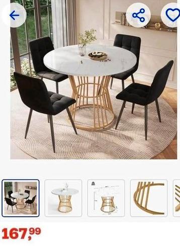 komhtom eettafel  met metalen onderstel NIEUW in doos!  beschikbaar voor biedingen