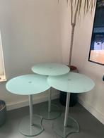Glazen ronde tafeltjes set, Ophalen, Zo goed als nieuw