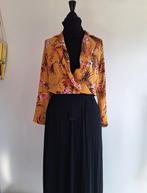 Body in satijn met bloemenprint diep decolletee stretch VTG, Kleding | Dames, Maat 38/40 (M), Ophalen of Verzenden, Zo goed als nieuw