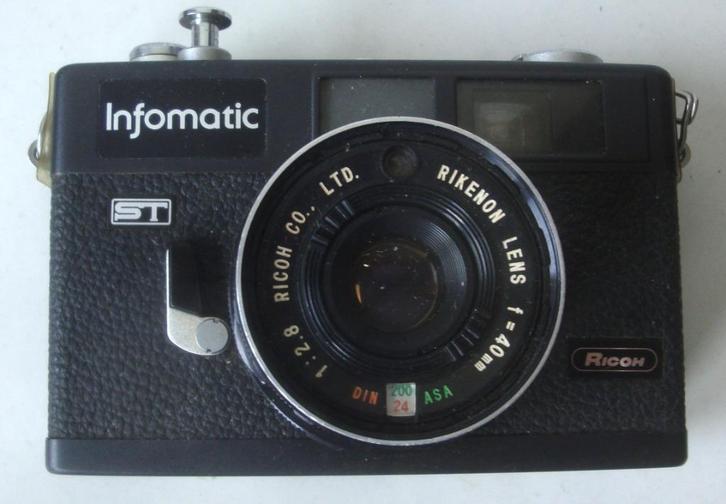 Ricoh Infomatic analoog fototoestel met Rikenon 1:2.8 40 mm, Audio, Tv en Foto, Fotocamera's Analoog, Zo goed als nieuw, Compact