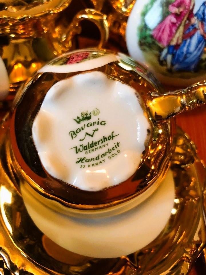 Bavaria Waldershof mokka  - koffieservies set - 22 karat, Ophalen of Verzenden