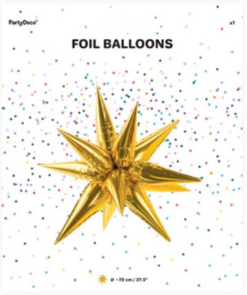 Folie Ballon - 3D Ster - 70cm Goud beschikbaar voor biedingen