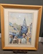 Schilderij Freek van den Berg "Stadsgezicht op Elburg", Antiek en Kunst, Ophalen of Verzenden