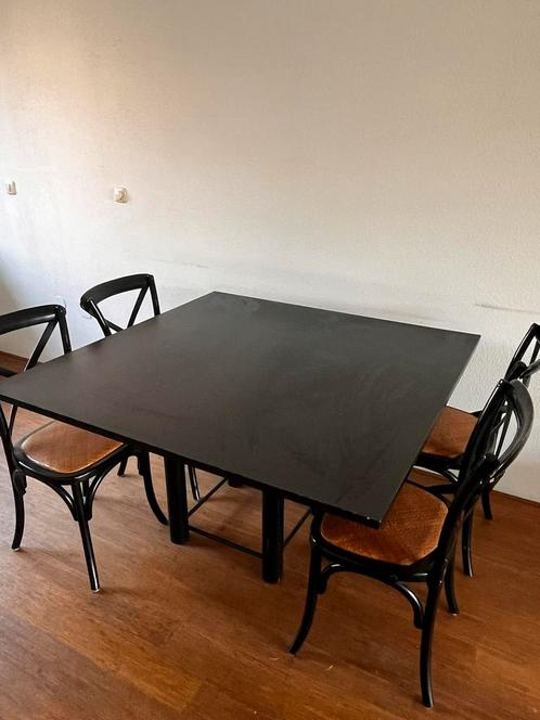 Tafel met marmeren (zwaar) blad op stevige poot., Huis en Inrichting, Tafels | Eettafels, Gebruikt, 50 tot 100 cm, Rechthoekig