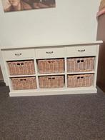 Landelijke dressoir met rieten manden, Ophalen, Met plank(en), Gebruikt, Overige materialen