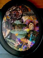 Abstract Collage Schilderij in Ovale Lijst, Ophalen