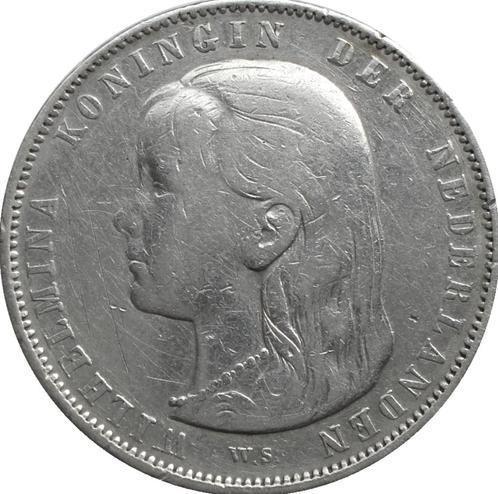 Nederland 1 gulden 1892 (DER, zilver), Postzegels en Munten, Munten | Nederland, Losse munt, 1 gulden, Koningin Wilhelmina, Zilver