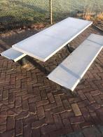 Stalen picknicktafel, Ophalen, Zo goed als nieuw, Rechthoekig, Staal