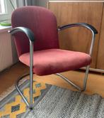 Gispen 414 Fauteuil - Rood, Origineel, Opknapper, Ophalen, Gebruikt, 75 tot 100 cm, Metaal
