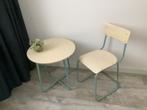 Vintage Set: Ronde Tafel met een Stoel - metaal/hout, Ophalen