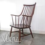 Vintage hout Lena Larsson spijlenstoel stoel fauteuil Nesto, Ophalen, Gebruikt, Bruin, Vintage, mid century, midcentury, retro, design