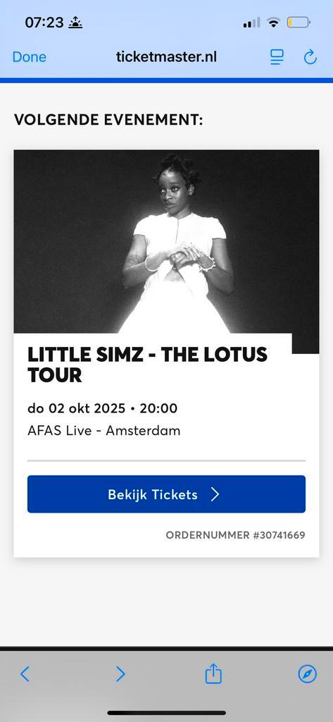 1 x Little Simz ticket Amsterdam (2 oktober, Afas Live), Tickets en Kaartjes, Kortingen en Cadeaubonnen, Eén persoon, Overige soorten
