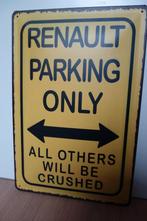 RENAULT AUTO BORD PARKING ONLY RENAULT, Ophalen of Verzenden, Nieuw