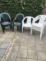 Stapelbare Tuinstoelen - Groen & Wit, Tuin en Terras, Ophalen, Gebruikt, Plastic, Stapelbaar