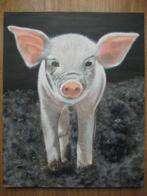 Schilderij Biggetje, 40 x 50 cm., Ophalen, Minder dan 50 cm, Nieuw, Schilderij
