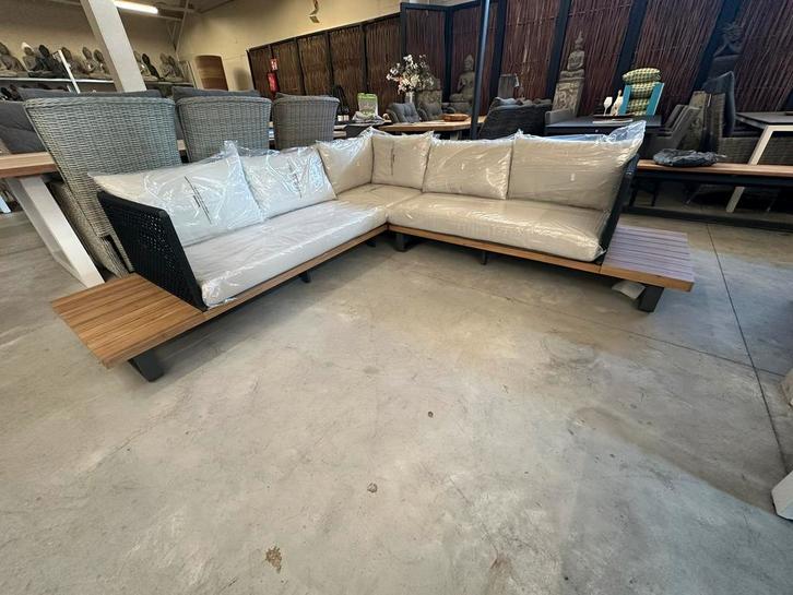 Luxe hoekloungeset Acacia & Rope antraciet sand, Tuin en Terras, Tuinsets en Loungesets, Nieuw, Loungeset, Overige materialen