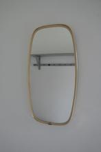 Vintage spiegel koperen rand langwerpig, Minder dan 50 cm, Ophalen of Verzenden, Zo goed als nieuw, Minder dan 100 cm