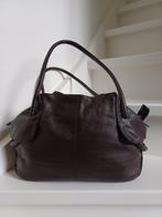 TAS CRINKLES BRUIN LEER I.Z.G.ST(ZIE FOTO'S), Sieraden, Tassen en Uiterlijk, Tassen | Damestassen, Ophalen of Verzenden, Bruin