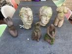 6 Tuinbeeldjes, Ophalen, Gebruikt, Steen, Mensenbeeld