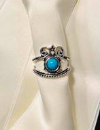 Turquoise zilverkleurige ring 💍, Sieraden, Tassen en Uiterlijk, Ringen, Nieuw, Blauw, 20 of groter, Met edelsteen