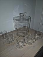 Glazen Sangria Bowl met 5 Glaasjes, Glas of Glazen, Ophalen of Verzenden, Effen, Glas