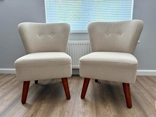Twee Halmstad stoelen/ fauteuils van Leen Bakker, Huis en Inrichting, Stoelen, Zo goed als nieuw, Twee, Hout, Stof, Overige kleuren