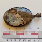 Grote Zilveren hanger met boulder opaal Australië, Ophalen of Verzenden