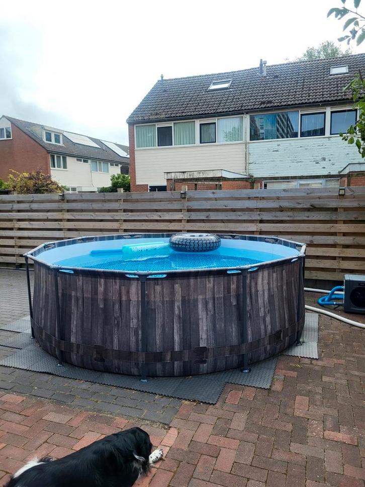 Opzetzwembad met pomp en verwarming, Tuin en Terras, Zwembaden, Zo goed als nieuw, Opzetzwembad, 80 tot 120 cm, 200 tot 400 cm