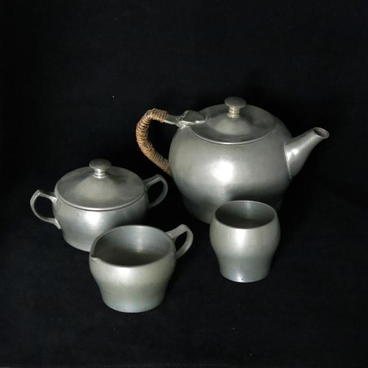 Tinnen theeservies. Georg Nilsson voor GERO., Antiek en Kunst, Antiek | Tin, Ophalen of Verzenden