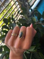 Vintage 14 karaat ring met hematiet, Ophalen of Verzenden, Zo goed als nieuw, 17 tot 18, Met edelsteen