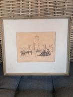 Oude Kerk in Katwijk - Ets, Antiek en Kunst, Ophalen of Verzenden