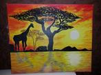 Schilderij savanne, Antiek en Kunst, Kunst | Schilderijen | Modern, Ophalen of Verzenden