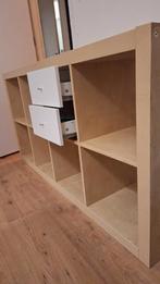 Ikea Kallax kast, lichtbruin, 8 vakken + lades, 5 laden of meer, Ophalen of Verzenden, Gebruikt, 25 tot 50 cm
