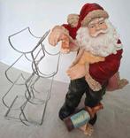 55 cm grote kerstman, drunken santa claus, beeld met wijnrek, Diversen, Kerst, Ophalen, Gebruikt