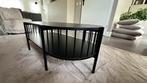 Zwarte ovale salontafel, Huis en Inrichting, Ophalen, 100 tot 150 cm, Zo goed als nieuw, Metaal