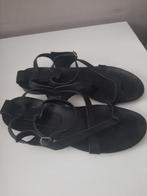 Zwarte leren sandalen van RED- RAG Maat 40 ZGAN, Ophalen of Verzenden, Zo goed als nieuw, Zwart, Sandalen of Muiltjes