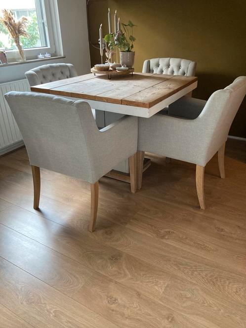 Vierkante steigerhouten eettafel, Huis en Inrichting, Tafels | Eettafels, Zo goed als nieuw, 50 tot 100 cm, 50 tot 100 cm, Vier personen