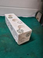 waxinelichthouder blok met bloemen, Huis en Inrichting, Ophalen of Verzenden, 'T Olde Gre-j, Info@toldegrej.nl, Endepoelstraat 20f Didam