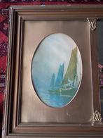 Antieke spiegel uit Engeland met zeegezichten 85 cm. 1910., Antiek en Kunst, Ophalen