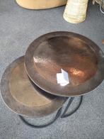 Bijzettafels rond oud zilver set van 2, Ophalen of Verzenden, Nieuw, Rond