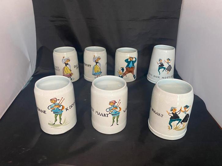 Amphora Perignem 7 keramiek bierpullen bierpul Vandeweghe, Antiek en Kunst, Antiek | Keramiek en Aardewerk, Ophalen of Verzenden