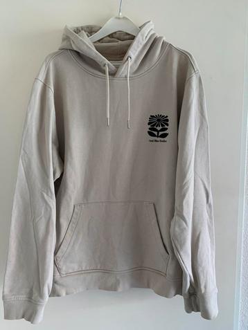 Heren hoodie van Anti Blue, beige met tekst, maat XXL beschikbaar voor biedingen