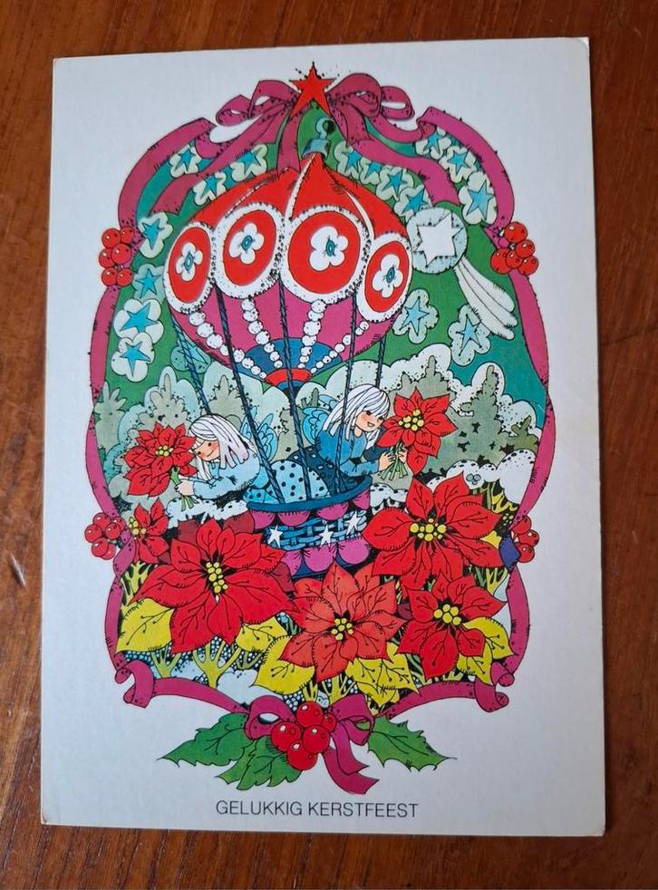 Vintage Kerstkaart - Anke de Boer - Gelukkig Kerstfeest, Antiek en Kunst, Curiosa en Brocante, Ophalen of Verzenden