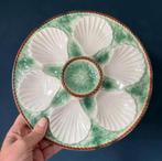 Vintage Barbotine oesterbord voor 6 oesters voor 6 oesters, Ophalen of Verzenden, Porselein, Overige stijlen, Bord(en)