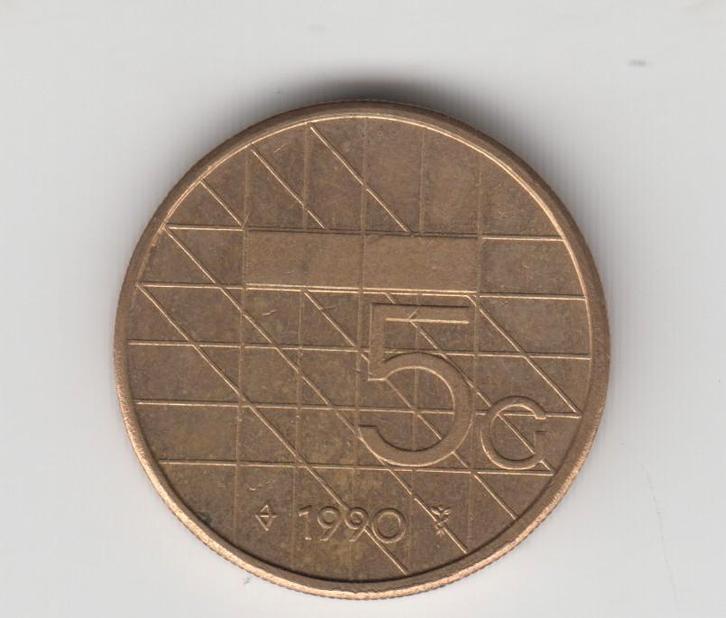 Vijfje 1990, Postzegels en Munten, Munten | Nederland, Losse munt, Euro's, Koningin Beatrix, Verzenden