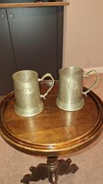 2 bierpullen (pewter) tin, Antiek en Kunst, Ophalen of Verzenden