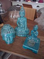 Turquoise Boeddha Beeldjes Set - 3 Stuks, Ophalen of Verzenden, Gebruikt
