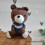 Handgemaakte knuffel beer blauw, Ophalen of Verzenden, Nieuw, Beer